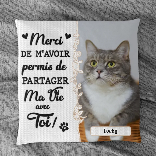 Merci - Avec Photo - Coussin Personnalisé