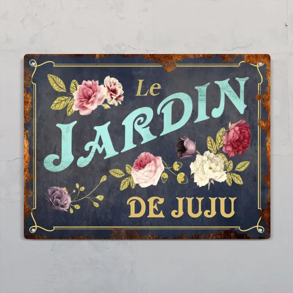 Mon Jardin - Outdoor - Plaque De Porte Personnalisé